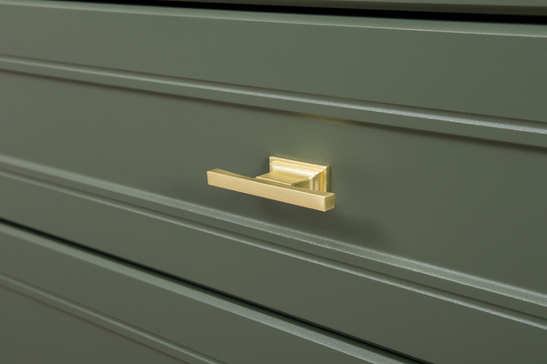 Гостиная Марион композиция 1 дымчатый зеленый K521, олива шагрень AG 1050 ПВХ, белый PE шагрень (собирается на любую сторону)