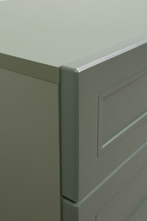 Комод Марион 16.256 дымчатый зеленый K521, олива шагрень AG 1050 ПВХ, белый PE шагрень