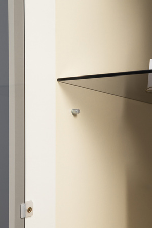 Шкаф-витрина Марион 16.397.01 слоновая кость С341 PE, слоновая кость 6898 ПВХ (собирается на любую сторону)