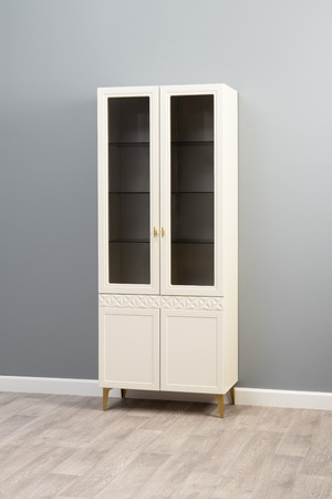 Шкаф-витрина Марион 16.397.02 слоновая кость С341 PE, слоновая кость 6898 ПВХ