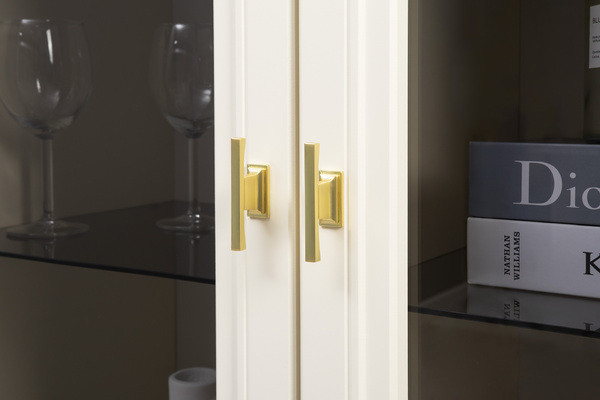 Шкаф-витрина Марион 16.397.02 слоновая кость С341 PE, слоновая кость 6898 ПВХ