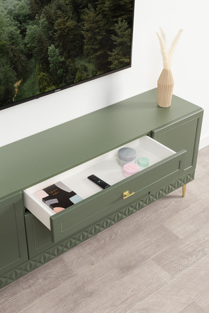 Тумба Марион 16.167 дымчатый зеленый K521, олива шагрень AG 1050 ПВХ, белый PE шагрень