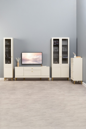 Тумба Марион 16.167 слоновая кость С341 PE, слоновая кость 6898 ПВХ, белый PE шагрень