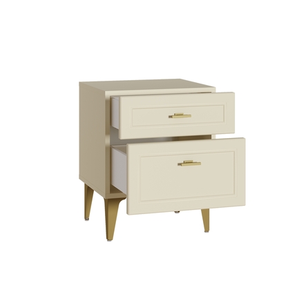 Тумба прикроватная Марион 16.14 слоновая кость С341 PE, слоновая кость 6898 ПВХ, белый PE шагрень