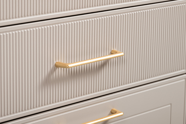 Гостиная Ричфорд композиция 2 с карнизами, кашемир 5981 BS, моно керамика D166-2 ПВХ, белый PE шагрень (собирается на любую сторону)