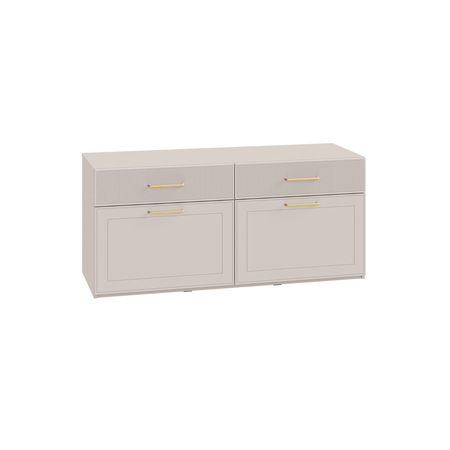 Гостиная Ричфорд композиция 2 с карнизами, кашемир 5981 BS, моно керамика D166-2 ПВХ, белый PE шагрень (собирается на любую сторону)